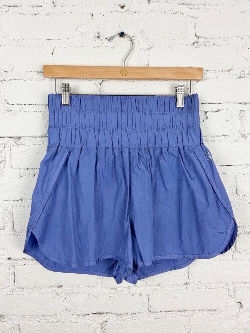 Free People The Way Home Royal Blue Baggy Athletic Gym High Rise Shorts Large